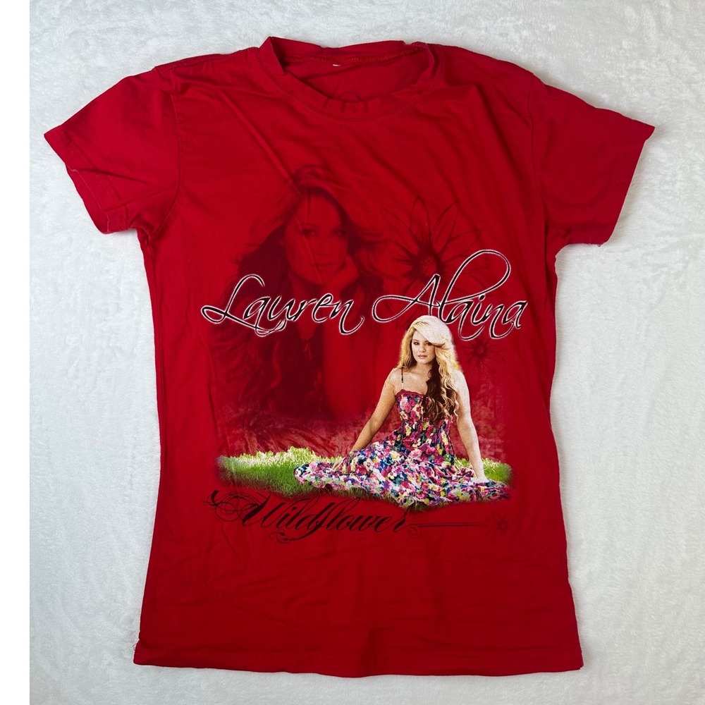 Lauren Alaina Wildflower Graphic T-Shirt Red Country Music Fan Tee Women Small